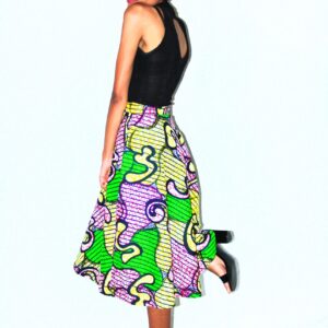 Green Multi Tribal Circular Skirt