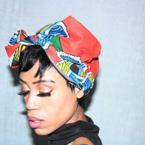 Red Tribal Head Wrap